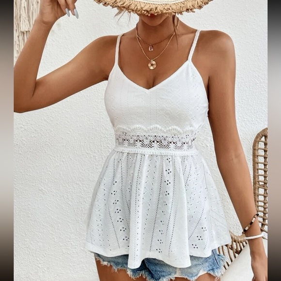 lace peplum cami